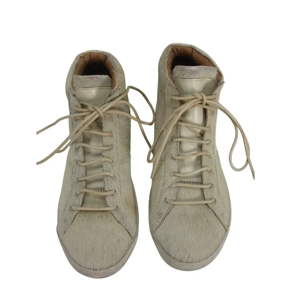 Man‎ X One TEASPOON Beige/White Fur Mr Lucky Stars Trainers EU46/US13 NEW W/BAG